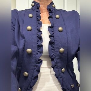 Navy Ruffle Jacket
